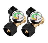 Namvo Manómetro para Cilindros de Gas propano (Paquete de 2), Rosca Acme de 1.312"-5" Externa / 7/8"-14" Interna NGO-LH-EXT. Compatible con Cilindros de Gas propano estándar de Gran tamaño.