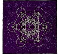Namvo Mantel de tarot para altar, de terciopelo morado, geométrica sagrada, cuadrícula de cristal para entusiastas del tarot y bodas (24 x 24 pulgadas)