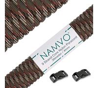 Namvo Mil Spec - Cuerda de paracaídas de nailon tipo III, 9 hebras interiores, fuerte resistencia a la rotura, 4 mm de diámetro, 100 pies, 550, camuflaje ligero