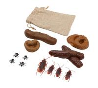 Namvo Paquete de 12 Accesorios de Broma realistas para Caca Artificial con Bolsa de Tela para el Día de los Inocentes, Halloween, Fiesta Divertida