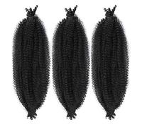 Namvo Paquete de 3 Extensiones de Cabello de 12.0 in, Suaves, torcidas, para Afro Marley Locs, Pelo Negro preseparado con Resorte para locomotoras de Ganchillo, Extensiones de Cabello Trenzado ri