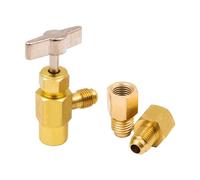 Namvo R134a Válvula de grifo de lata autosellante con adaptador SAE hembra de 1/4'' y macho de 1/2'' Válvula de apertura de refrigerante para grifo de botella