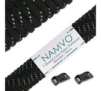 Namvo Reflexivo Paracaidistas del Cable 550 Tipo III 7 Trenza del Cable Paracord 100% Nylon 100 Pies 30 Metros - Negro
