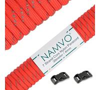 Namvo Reflexivo Paracaidistas del Cable 550 Tipo III 7 Trenza del Cable Paracord 100% Nylon 100 Pies 30 Metros - Naranja