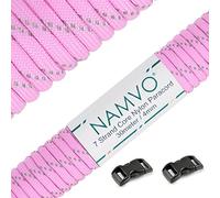 Namvo Reflexivo Paracaidistas del Cable 550 Tipo III 7 Trenza del Cable Paracord 100% Nylon 100 Pies 30 Metros - Rose Rosa