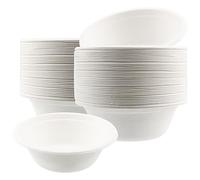 NAMYEUT 100 cuencos de cartón desechables de 350 ml, de caña de azúcar, platos soperos de cartón, cuencos de cartón, cuencos desechables para picnic, cumpleaños, barbacoas y fiestas