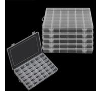 NAMYEUT 6 Unidades de Cajas Organizadoras de Plástico Pequeñas con 36 Compartimentos Ajustables, Cajas de Almacenamiento de Plástico Pequeñas para Piezas, Joyas, Pendientes, Perlas