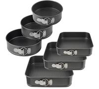 NAMYEUT Juego de 6 Moldes de Bizcocho Redondos y Rectangulares para Horno, con Bases Desmontables, Moldes de Tarta Desmontables Antiadherente para Repostería, 16 cm, 18 cm, 20 cm, 22 cm, 24 cm, 26 cm