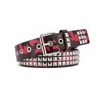 Namzi 1 cinturón de remache rojo, cinturón de tachuelas para uso diario, accesorios elegantes, duradero, perfecto para atuendos
