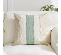 Namzi 1 cojín decorativo estilo bohemio de lino para el hogar, oficina, salón, rincón de lectura y asiento interior, 45 x 45 cm, B11