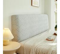 Namzi 1 funda protectora de felpa gruesa para respaldo de cabecero de cabecera, elástica, todo incluido, cubierta decorativa contra el polvo, longitud 120 cm (gris claro)