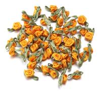 Namzi 100 accesorios de ropa, flores pequeñas decorativas, adecuados para zapatos, bolsas y sombreros, 2,5 x 1,5 cm, naranja