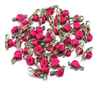 Namzi 100 accesorios de ropa, flores pequeñas decorativas, adecuados para zapatos, bolsas y sombreros, 2,5 x 1,5 cm, rosa y rojo