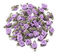 Namzi 100 accesorios de ropa, flores pequeñas decorativas, adecuados para zapatos, bolsas y sombreros, 2,5 x 1,5 cm, color morado