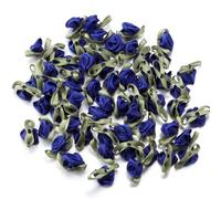 Namzi 100 accesorios de ropa, flores pequeñas decorativas, adecuados para zapatos, bolsas y sombreros, 2,5 x 1,5 cm, azul oscuro