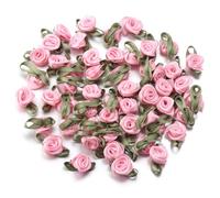 Namzi 100 accesorios de ropa, flores pequeñas decorativas, adecuados para zapatos, bolsas y sombreros, 2,5 x 1,5 cm, rosa claro
