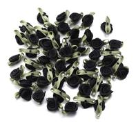 Namzi 100 accesorios de ropa, flores pequeñas decorativas, adecuados para zapatos, bolsas y sombreros, 2,5 x 1,5 cm, color negro