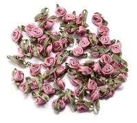 Namzi 100 accesorios de ropa, flores pequeñas decorativas, adecuados para zapatos, bolsas y sombreros, 2,5 x 1,5 cm, rosa