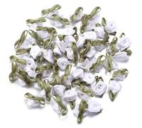 Namzi 100 accesorios de ropa, flores pequeñas decorativas, adecuados para zapatos, bolsas y sombreros, 2,5 x 1,5 cm, color blanco