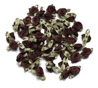Namzi 100 accesorios de ropa, flores pequeñas decorativas, adecuados para zapatos, bolsas y sombreros, 2,5 x 1,5 cm, marrón oscuro