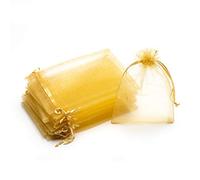 Namzi 100 bolsas de regalo de organza amarilla de 4 x 6 pulgadas con cordón, bolsas de caramelos, bolsas de recuerdos de boda, bolsas de joyería para baby shower, boda, fiesta de cumpleaños, Navidad