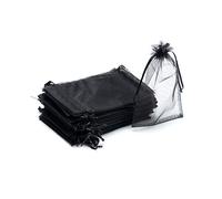Namzi 100 bolsas de regalo de organza negra de 4 x 6 pulgadas con cordón, bolsas de caramelos, bolsas de recuerdos de boda, bolsas de joyería para baby shower, boda, fiesta de cumpleaños, Navidad