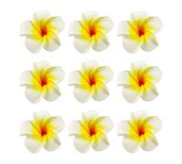Namzi 100 Flores Artificiales de Plumeria Frangipani, Flores flotantes para Piscina, Centro de Mesa de Flores Hawaianas, Plumeria Artificial de Espuma Blanca, Cabeza de Sombrero de pétalo