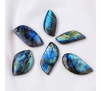 Namzi 2 colgantes de feldespato con forma de hoja de piedra lunar azul natural de 3 a 5 cm, para decoración del hogar