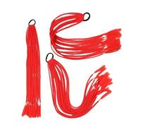 Namzi 2 extensiones de cabello trenzado de colores para coleta con bandas de goma, extensiones de pelo sintético para mujer, accesorios para el día del cabello loco, color rojo claro