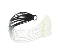 Namzi 2 extensiones de cabello trenzado de colores para coleta con bandas de goma, extensiones de pelo sintético para mujer, accesorios para el día del cabello loco, negro a blanco