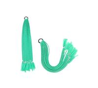 Namzi 2 extensiones de cabello trenzado de colores para coleta con bandas de goma, extensiones de pelo sintético para mujer, accesorios para el día del cabello loco, color verde claro