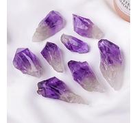 Namzi 2 piezas de piedra natural de cristal morado con un peso aproximado de 30 a 50 g, piedra cruda de cristal mineral pulido estándar de cristal morado, piedra energética, adorno pequeño