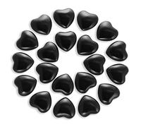 Namzi 20 Paquetes de Piedras Corazón de Cristal de Obsidiana Negra Natural Pulido Tumbled, Cristales y Piedras de Curación en Bloque para Wicca, Reiki, Energía de Curación, Suministros para Brujería
