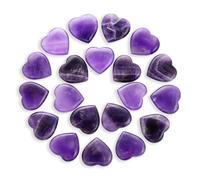 Namzi 20 Paquetes de Piedras de Amatista Natural Pulidas a Granel y Piedras de Corazón, Cristales y Piedras de Sanación de Cuarzo para Wicca, Reiki, Energía Curativa, Suministros de Brujería
