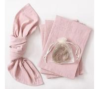 Namzi 4 servilletas, servilletas de tela, ideales para decoración de mesa de comedor, comedor diario y entretenimiento, 40 x 40 cm, rosa claro
