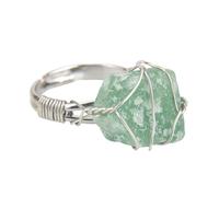 Namzi Anillo de piedra herida a mano, 1 pieza, anillos de piedra enrollados a mano, diseño artesanal para reuniones de uso diario