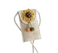 Namzi Bolsas tejidas, 1 pieza multicolor, bolsa de hombro con acento de flores, bonita bolsa tejida a mano, elegante para salidas diarias, looks casuales