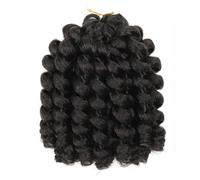 Namzi Bounce - Cabello de ganchillo de 8 pulgadas,rizado,trenzado corto,jumbo Passion Twist,para mujer,paquete de 6,color negro natural