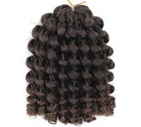 Namzi Bounce - Cabello de ganchillo de 8 pulgadas,rizado,trenzado corto,jumbo Passion Twist,para mujer,paquete de 6,color negro y marrón
