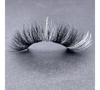 Namzi Colorido Eyelashes Mink Glitter Lashes, Fluffy Colorful Lash Clusters, Dramatic Long Thick Cat Fox Eye Lashes Full Curly False Eyelash, 3D Curl Salon Extensions Strip 3 pares (71A-82CS)