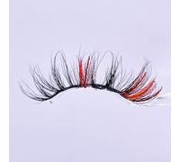 Namzi Colorido Eyelashes Mink Glitter Lashes, Fluffy Colorful Lash Clusters, Dramatic Long Thick Cat Fox Eye Lashes Full Curly False Eyelash, 3D Curl Salon Extensions Strip 3 pares (8A-132CS)