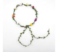 Namzi Corona floral de guirnalda, diadema de flores de rosas, hecha a mano, estilo bohemio, tocado para novia, fiesta, festivales, accesorios para el cabello (multicolor)