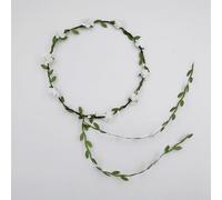 Namzi Corona floral de guirnalda, diadema de flores de rosas, hecha a mano, estilo bohemio, tocado para novia, fiesta, festivales, accesorios para el cabello (blanco)