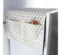 Namzi Cubierta de refrigerador de algodón y lino de estilo campestre, polvo de lavadora, tela, cubierta de puerta doble de una sola puerta, polvo 170 x 68 cm (estilo 6)