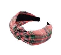 Namzi Diadema de tela a cuadros para mujer, accesorios para el cabello, diadema de punto simple (rosa)