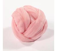 Namzi Hilo de lana de 100 g, parte superior de lana de fibra, suministros de fieltro de lana, lana pura, hilo grueso, lana giratoria para fieltro de aguja, fieltro húmedo, hilar a mano, color rosa