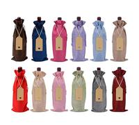 Namzi Paquete de 12 bolsas para botellas de vino de colores mixtos, duraderas, portátiles, perfectas para reuniones al aire libre, accesorios esenciales para botellas de vino