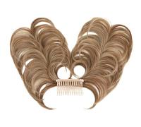 Namzi Peine lateral para moño desordenado, con clip, para mujer, corto, natural, recto, versátil, estilos ajustables, fáciles de colocar, castaño medio