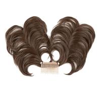 Namzi Peine lateral para moño desordenado para mujer, corto, natural, recto, versátil, ajustable, fácil de usar, color marrón medio