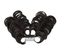 Namzi Peine lateral para moño desordenado para mujer, corto, natural, recto, versátil, ajustable, fácil de usar, color negro y marrón